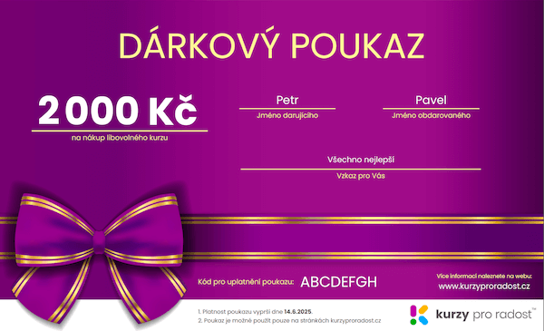 Dárkový poukaz v hodnotě 2 000 Kč